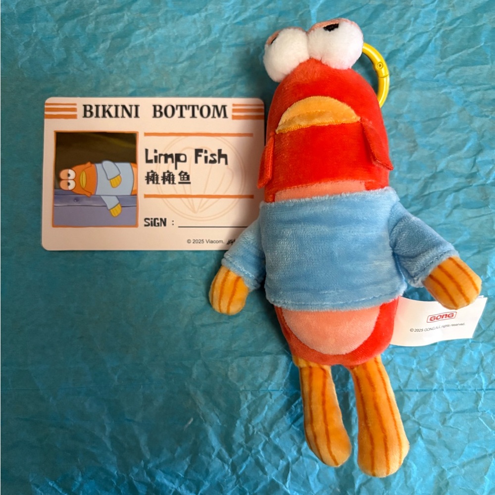 POP MART Bikini Bottom Buddies Limp Fish plush pendant - Spongebob Squarepants